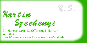 martin szechenyi business card